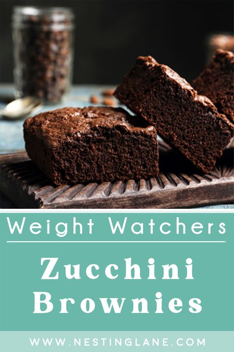 Weight Watchers Zucchini Brownies Recipe. A scrumptious and healthier chocolate dessert. They are kid friendly because they won't even know there are vegetables in them! this Fall recipe will be a favorite. Shredded Zucchini Recipes, Weight Watchers Zucchini, Low Fat Brownies, Weight Watchers Brownies, Low Calorie Brownies, Chocolate Zucchini Cake Recipe, Zucchini Desserts, Low Calorie Chocolate, Zucchini Recipes Dessert