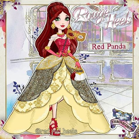 Rouge Heels™ Thronecoming™ Enchanted Forest Animal: Red Panda . . . . . #everafterhigh #everafterhighocs #everafteroc #everafterroyal… Drawing Mermaid, Eah Oc, Auradon Prep, Ever After High Rebels, Twisted Tales, Magical Potion, Human Legs, Ever After Dolls, Gown Drawing