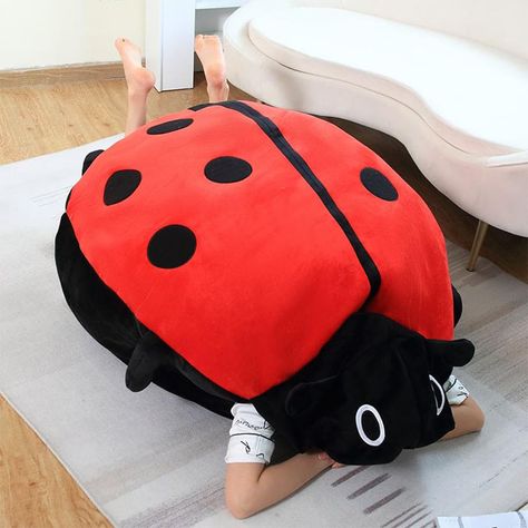 PRICES MAY VARY. 【Giant Wearable ladybug Shell Pillow】Adorable giant ladybug shell plush throw pillow.Luvvybug ladybug power shell simulate the image of a ladybug shell. The gap in the middle allows you to drill in and stretch out your limbs! Sweetly hiding in his little luvvybug shell. Become a little luvvybug. 【Wearable Ladybug Pillow Material】Our giant wearable ladybug pillow is crafted from top-quality soft plush and PP cotton for a luxurious and comfortable experience. Lightweight and highl Ladybug Plush, Ladybug Pillow, Morning Cuddles, Rash Guard Swimwear, Lady Bugs, Bed Cushions, Kawaii Accessories, Bad Reviews, Sleep Pillow