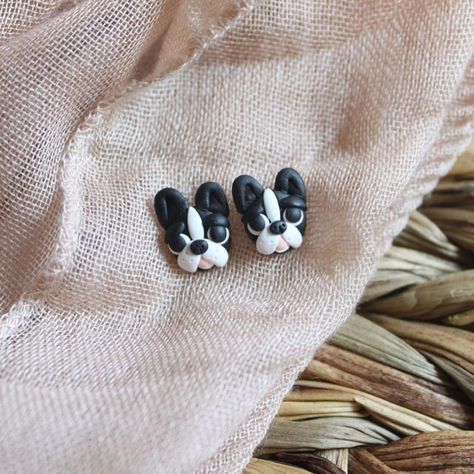 PNWcharm on Instagram: “French bulldog stud earrings are now up in my shop! What should I make next? 😁 I have a couple variations of these cute little guys made…” Earrings Diy Ideas, Clay Earrings Diy Ideas, Clay Earrings Diy, Earrings Diy, Diy Earrings, Polymer Clay Earrings, Clay Earrings, Boston Terrier, Diy Ideas