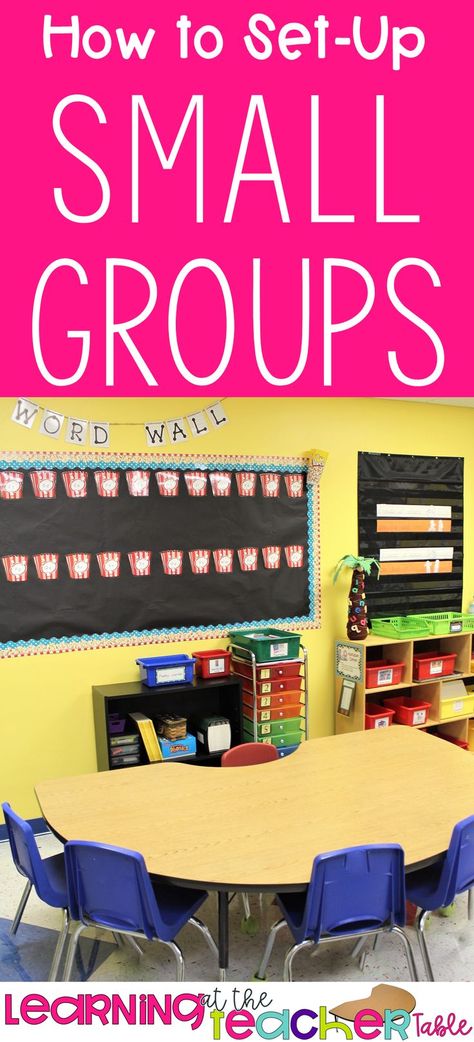 Small Group Area, Preschool Small Group, Small Group Table, Teacher Table, 2nd Grade Teacher, Preschool Literacy, 3rd Grade Classroom, Table Set Up, Teacher Organization