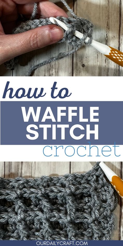 waffle stitch crochet tutorial How To Crochet Waffle Stitch Tutorial, Crochet Waffle Stitch Blanket Free Pattern, Knitting Waffle Stitch Pattern, Waffle Crochet Stitch Tutorials, Double Waffle Stitch Crochet, Waffle Stitch Crochet Tutorial, Zigzag Waffle Crochet, Crochet Waffle Blanket, Waffle Stitch Crochet Blanket