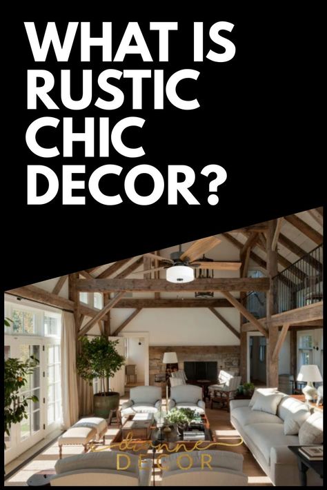 Rustic chic decor is a big trend right now, and it’s showing no signs of stopping anytime soon. But what exactly is rustic chic, and how can you incorporate it into your home? #rusticchic #rusticdecor #rusticchicdecor #homedecor #decor Elegant Rustic Home Decor, Rustic Luxe Decor, Rustic Chic Home Decor, Country Chic Living Room, Rustic Glam Home, Rustic Glam Decor, Rustic Chic Living Room, Tattoo Modern, Rustic Lake Houses