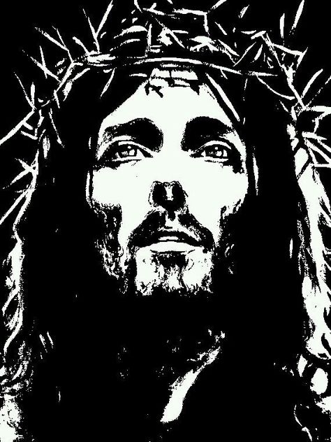 Jesus Art Drawing, Jesus Drawings, Jesus Artwork, Jesus Christ Artwork, Jesus Christ Art, Scratch Art, Pictures Of Jesus Christ, Jesus Christ Images, Crown Of Thorns