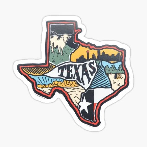 Texas State Stickers | Redbubble Usa Stickers, Texas Stickers, Cooler Box, Texas Art, Yeti Cup, Texas Flags, Usa States, Wall Window, Texas State