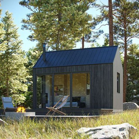 Tiny House 2.0 - Complete Pkg. (All Files) Scandinavian Cabin, Building A Cabin, Mini Houses, Tiny Cabins, Tiny Cottage, Micro House, Casa Container, Modern Tiny House, Inspire Me Home Decor