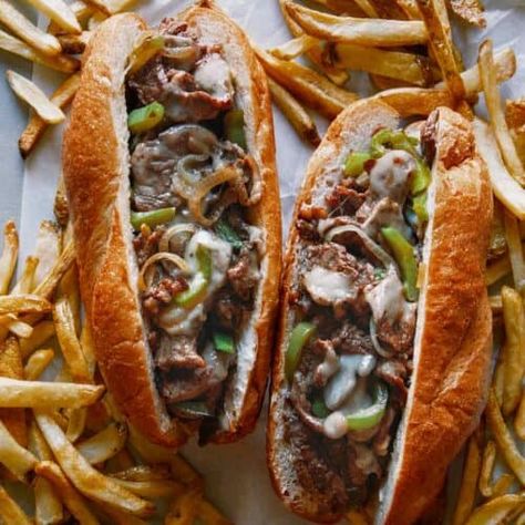 Best Philly Cheesesteak Recipe, Philly Steak Sandwich, Philly Cheesesteak Recipe, Best Philly Cheesesteak, Cheesesteak Sandwich, Food Sandwiches, Philly Cheese Steak Recipe, Philly Steak, Spoon Fork Bacon