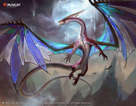 ArtStation - MTG: Moonveil Regent, Joshua Raphael Mtg Innistrad, Glass Wings, Hunting Art, Mtg Art, Dnd Dragons, Fantasy Beasts, Special Place In My Heart, 다크 판타지, Creature Drawings