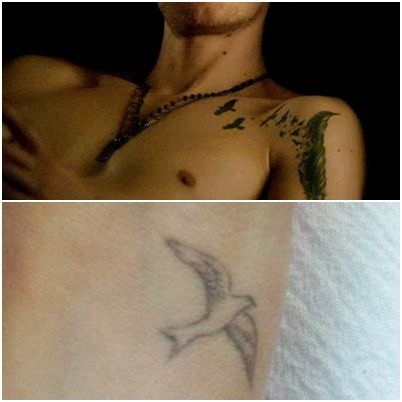 Jodice-bird-tattoo-s-joseph-morgan-and-candice-accola-35467488-402-402 Joseph Morgan Tattoo, Morgan Tattoo, Candice Accola, Bird Tattoo, Joseph Morgan, Birds Tattoo, Tattoos