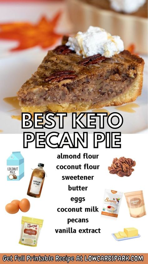 This sugar-free keto pecan pie is the perfect holiday dessert, ideal for Thanksgiving or Christmas. Made with a flaky, gluten-free, grain-free crust and a buttery, gooey custard filling, it's topped with delicious pecans for a rich, low-carb treat. This keto pecan pie is so good, even non-low-carb or gluten-free guests won’t realize it’s healthier—they’ll just love how rich and flavorful it is! Family-friendly and easy to make, it’s a holiday favorite that everyone will enjoy. Keto Pecan Pie Recipe, Low Carb Pecan Pie, Clean Low Carb, Best Keto Desserts, Pecan Pie Crust, Keto Pecan Pie, Easy Keto Desserts, Cheesecake Keto, Pecan Desserts