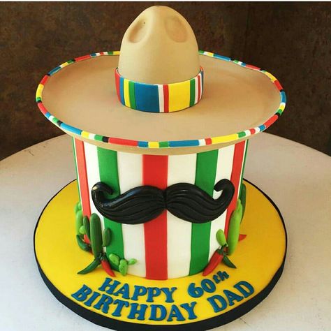 Mexican Fiesta Cake For Men, Mexican Theme Cake For Men, Cinco De Mayo Cake Ideas, Mexican Theme Birthday Cake, Cinco De Mayo Birthday Cake, Mariachi Cake, Mexican Birthday Cake, Mexico Cake, Sombrero Cake