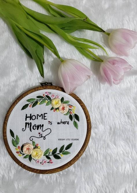 Mother's day hoopGiftsformumMum gift ideasfibre | Etsy Anchor Threads, Mum Birthday Gift, Art Birthday, Felt Fabric, Custom Embroidery, Embroidery Hoop, Embroidery Flowers, Gifts For Mum, Embroidery Art