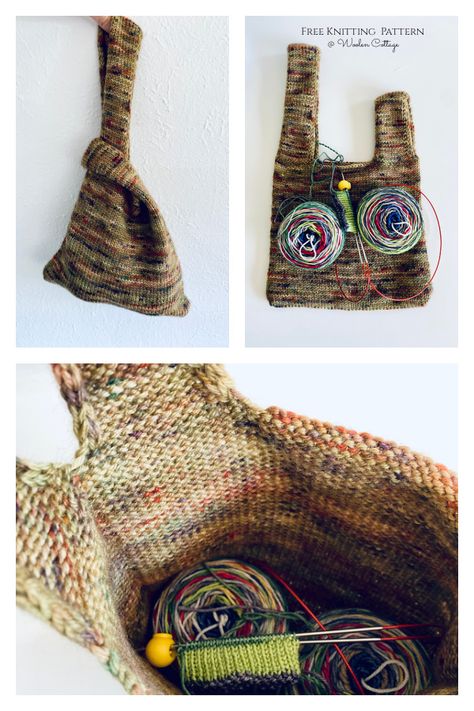 The 100 Knot Bag Free Knitting Pattern Japanese Knot Bag Knitting Pattern Free, Knit Japanese Knot Bag Pattern, Knitting Patterns Bags Free, Knit Tote Bag Pattern Free, Bag Knitting Patterns, Knit Purse Patterns Free, Knit Bag Pattern Free, Diy Knitting Bag, Easy Tote Bag Pattern Free