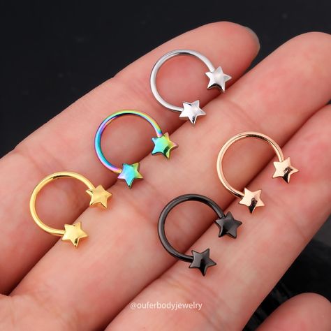 Star Septum Ring, Cute Septum Piercing Jewelry, Star Septum, Bijoux Piercing Septum, Cute Septum Rings, Daith Hoop, Septum Piercing Jewelry, Daith Earring, Geeky Clothes