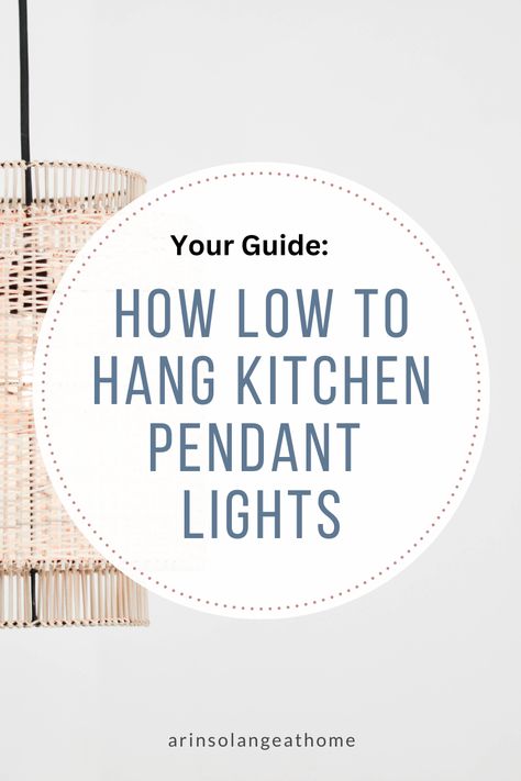 Here are tips on how low to hang your kitchen pendant lights! Plus a list of my favorite lights for your kitchen island How High To Hang Pendants Over Island, Hanging Pendant Lights Kitchen Islands, How To Hang Pendant Lights, How To Hang Pendant Lights Over Island, Kitchen Pendants Over Island, Pendant Over Kitchen Sink, Lights Above Kitchen Island, Pendant Light Over Kitchen Sink, Lighting Above Sink