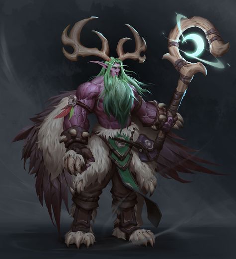 ArtStation - Malfurion Stormrage Malfurion Stormrage Art, Wow Druid Art, Warcraft Heroes, Fairy King, Night Elves, World Of Warcraft Characters, Warcraft Characters, Blood Elf, Warcraft Art