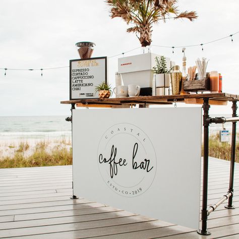 This slow Sunday morning has us dreaming about Coastal Coffee Bar, and looking forward to trying more of their specialized blends at The Heritage - A VIE Legacy Show Home celebration this upcoming weekend! ☕💭 Coastal Coffee Bar, Coffee Bar Inspiration, Coffee Bar Styling, Coffee Booth, Coffee Bar Wedding, Starting A Coffee Shop, Mobile Cafe, Bar Inspiration, Coffee Truck