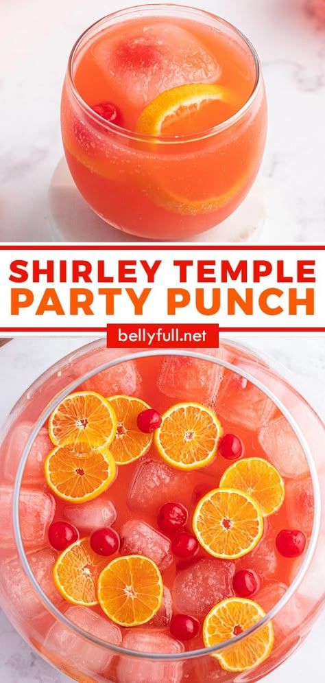 Party Punch Recipe, Shirley Temple Drink, Alcohol Shots, Alcoholic Punch Recipes, Party Punch Recipes, Alcoholic Punch, Christmas Punch Recipes, Punch Drinks, Drink Recipes Nonalcoholic