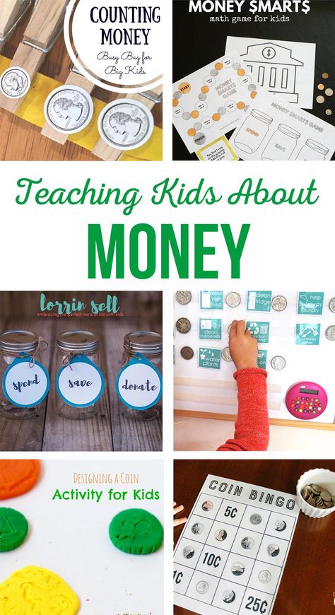 Money For Preschoolers, Money Lessons For Kindergarten, Preschool Money Crafts, Money Bingo Free Printable, Money Crafts For Kids, Helpful Printables, Financial Literacy For Kids, Learning About Money, Teaching Kids Money