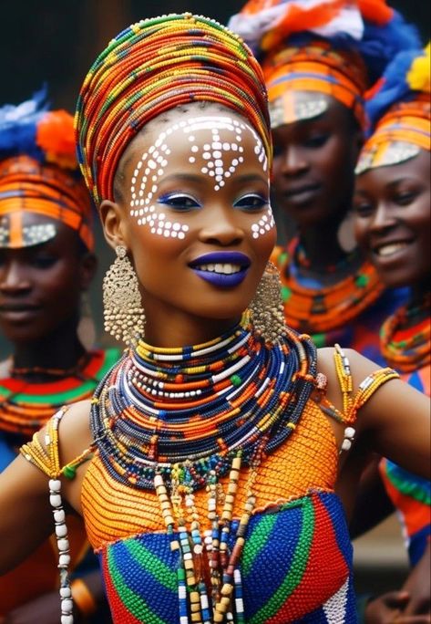 African Face Paint, Africa Art Design, African Royalty, Afrique Art, Afrikaanse Kunst, Afro Style, African People, Africa Art, African Queen