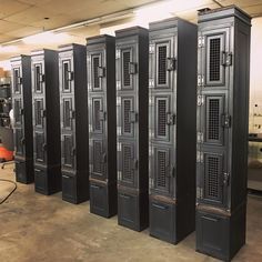 Customized Country Club lockers built by Vintage Industrial in Phoenix. Industrial Lockers, Diy Industrial Furniture, Metal Garage, Vintage Industrial Design, Vintage Industrial Decor, Industrial Design Furniture, Vintage Industrial Furniture, Industrial Interior Design, Industrial Interiors