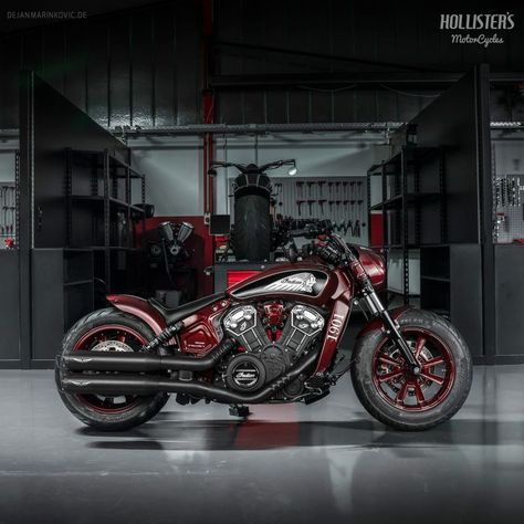 ▷ Indian Scout Bobber Custom Classic by Hollister's MotorCycles Custom Indian Scout Bobber, Indian Scout Bobber Custom, Scout Bobber Custom, Indian Scout Custom, Indian Bobber, Scout For Sale, Indian Scout Sixty, Indian Scout Bobber, Scout Bobber