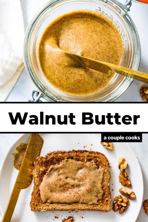 Healthy Snacks Vegetarian, Walnut Recipes Healthy, Homemade Nut Butter Recipes, Snacks Vegetarian, Recipes Plant Based, Lemon Blueberry Pancakes, Nut Butter Recipes, Homemade Nut Butter, Banana Baked Oatmeal