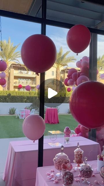 Ellie Mae Makes on Instagram: "Give me all the PINK!! Loved decorating this venue from top to bottom for a very special Mitsvah 💕   What do y’all think about that helium balloon wall?   Party Planner: @events13az  Venue: @andazscottsdaleweddings  Marquees: @azletters.co  Balloons: @elliemaemakes   #elliemaemakes #heliumjumbo #mitsvah #pinkballoons #barbiebirthday #scottsdaleballoons #balloondecor #jumboballoons #organicballoons #balloonarch #marqueeletters #ilovepink #pinkdesserts #batmitzvah #sweet16 #sweet13 #gilbertaz" Sweet 16 Balloon Decorations, Pink Balloons Birthday, Marquee Party, Ellie Mae, 16 Balloons, Pink Desserts, Jumbo Balloons, Barbie Birthday, Marquee Letters