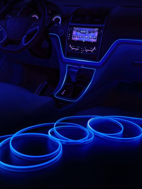 Blau  Collar  PVC  Dekorative Lampe Embellished Car Decorations Interior Blue, Blue Car Interior Ideas, Randomly Aesthetic, Key Aesthetic, Blue Car Accessories, Car Hanging Accessories, Cars Ideas, Tv Cars, Car Accessories For Girls