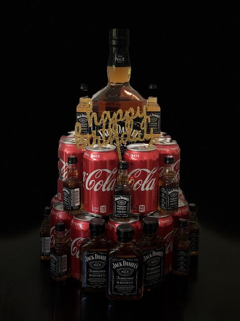 Jack & Coke “Birthday Cake” Jack And Coke Cake, Jack Daniels Party, Jack Daniels Drinks, Coke Gifts, Jack Daniels Gifts, Valentine Gifts For Boys, Coke Cake, Alcohol Cake, Jack And Coke