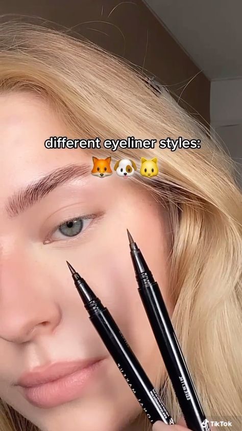 621k Likes, 4,900 Comments - *＊✿❀ lena ❀✿＊* (@lenkalul) on Instagram: “different eyeliner styles: 🦊🐶🐱 comment your favourite:) video ib: @hayley_bui <3 products i used:…” Hayley Bui, Different Eyeliner, Different Eyeliner Styles, Flot Makeup, Eye Makeup Techniques, Makeup Artist Tips, Eyeliner Styles, Quick Makeup, Easy Makeup Tutorial