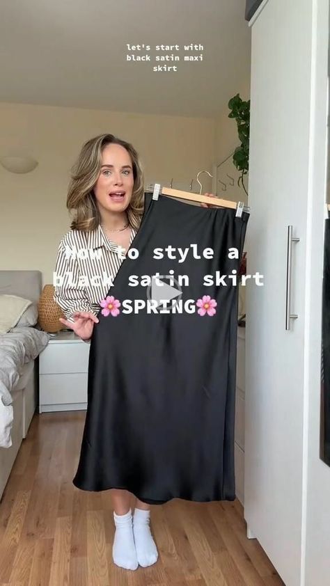 Satin Skirt Summer, Spring Fashion Outfits Casual, Black Maxi Skirt Outfit, Skirt Summer Outfits, Outfits School Summer, Summer Outfits School, Summer Outfits Midsize, Hijab Summer Outfits, Outfits For Curvy Women