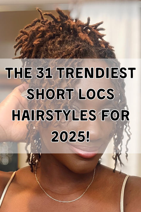 Elevate your style with 31 short locs hairstyles for 2025, including starter updos, natural dreadlock styles, and work-ready designs. Perfect for women seeking no retwist options, these hairstyles feature versatility with curly ends, weaves, or super polished finishes. Whether you're looking for a casual school look or an elegant updo for an occasion, these ideas will keep your locs stylish and manageable. Curly Locs Black Women Natural, Locs To The Side Style, 2strand Twist Women Locs, Loc Styles For Round Face, Goddess Locs Hairstyles For Women, Updos For Short Microlocs, Microloc Styles For Wedding, Medium Length Loc Updo Styles For Women, Diy Loc Styles Medium