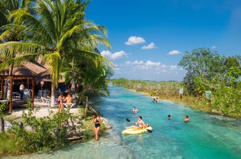 A Travel Guide to Bacalar, Mexico's Lake of Seven Colors | Adventurous Kate Lake Bacalar Mexico, Cuixmala Mexico, Mexico Yucatan Travel, Puerto Adventuras Mexico, Belize Beach, Mexico Itinerary, Mexico Beaches, Belize Resorts, Explore Mexico