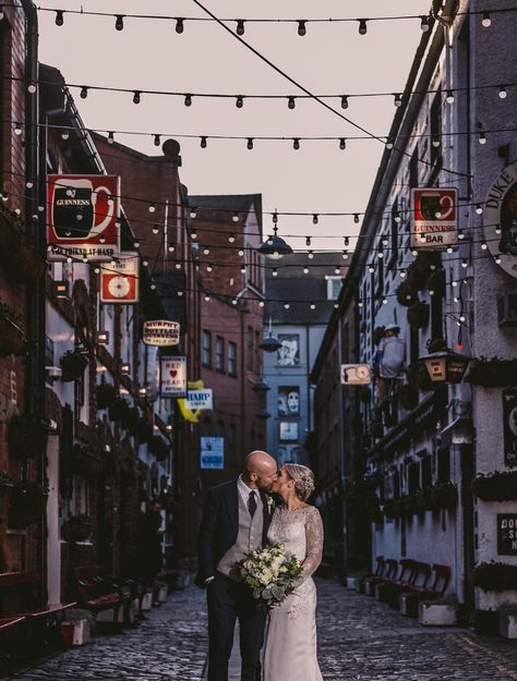 Cathedral Quarter Belfast Wedding, Duke of York Pub and Harp Bar Belfast #dukeofyork #harpbar #belfastwedding #belfast #irishwedding #northernireland Belfast Wedding, Wlw Wedding, Pub Wedding, Starry Night Wedding, Belfast City, Ireland Wedding, Wedding Pic, Night Wedding, Duke Of York