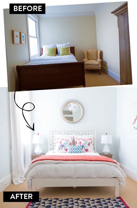 Bedroom makeover: before & after Modern Eclectic Bedroom, Bedroom Makeover Before And After, Small Bedroom Makeover, Hiasan Bilik Tidur, Eclectic Bedroom, Bedroom Layouts, Simple Bedroom, After Photos, Bedroom Colors