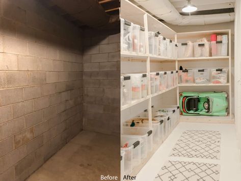 Cold Storage Room Ideas, Storage Room Makeover, Storage Room Ideas, Cold Storage Room, Basement Organization, Dream Basement, Storage Room Organization, Basement Storage, Small Basements