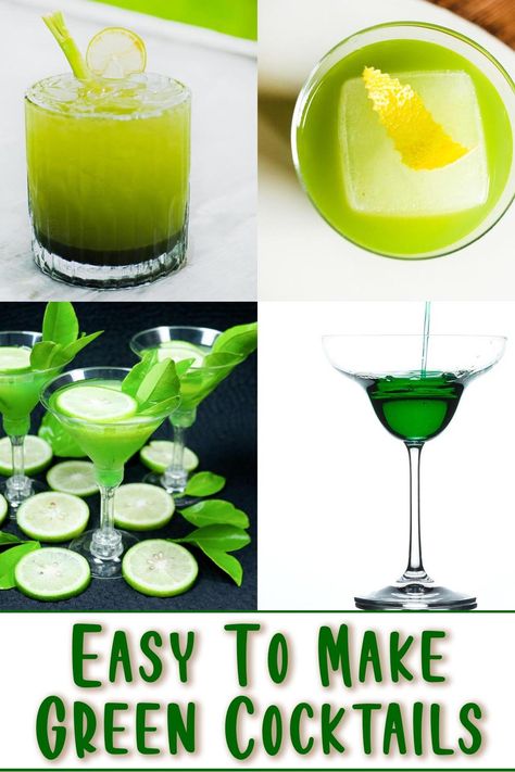 Green Cocktails Easy Green Alcoholic Drinks, Green Drink Ideas Alcoholic, Easy Green Cocktails, Dark Green Cocktail, Green Cocktails Recipes, Midori Cocktails, Midori Sour, Green Cocktails, Vodka Gimlet