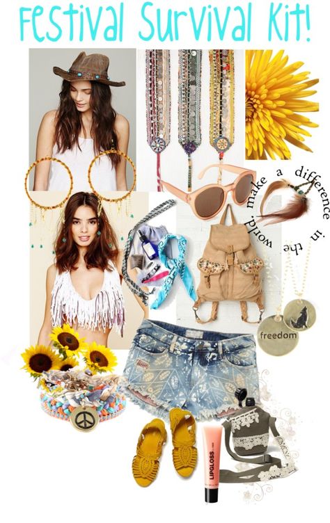 "Music Festival Survival Kit" by stacy-morgan ❤ liked on Polyvore Festival Survival Kit, Fringe Tops, Canvas Backpacks, 60s 70s Fashion, Wide Brim Hats, Amazing Clothes, Brim Hats, Music Fest, People Dress