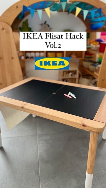 Ikea Flisat Table Hack, Ikea Toddler Table, Flisat Table Hack, Flisat Table Ideas, Ikea Flisat Table Ideas, Ikea Flisat Hack, Painting With Chalk, Ikea Flisat Table, Diy Tableau