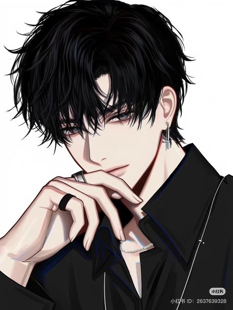 Hot Black Haired Anime Guy, Anime Handsome Character, Black Hair Guy Anime, Handsome Anime Characters, Handsome Anime Men, Hot Anime Guy, Mafia Anime, Anime Oc Male, Chicos Aesthetic