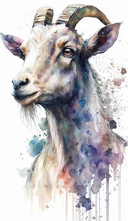 Amazon.com: Solitar Watercolor Goat Diamond Painting Kits for Adults, Round Full Drill Diamond Painting Kits, 5D DIY Diamond Art Painting Kits for Home Wall Decor 20x20 Inch Goats Paintings, Goat Watercolor Painting, Watercolor Paintings Of Goats, Goat Pictures Art, Watercolor Goat, Animal Art Painting, Goat Artwork, Goat Watercolor, Goat Art Illustration