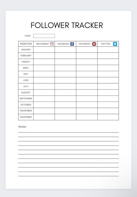 Follower Tracker,Social Media Tracker,Followers Count,Social Media Planner,Content planner,Follower Count | Monthly Printable Planner by  Floyd Siefert Monthly Content Planner, Marketing Planner Template, Youtube Content Planner, Tiktok Planner, Virtual Planner, Follower Tracker, Content Planner Template, Mommy Planner, Social Media Planner Template