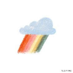 Pastel Texture, Cloud Illustration, Rainbow Art, Cute Doodles, Cute Illustration, A Rainbow, Sticker Art, Doodle Art, The Sky