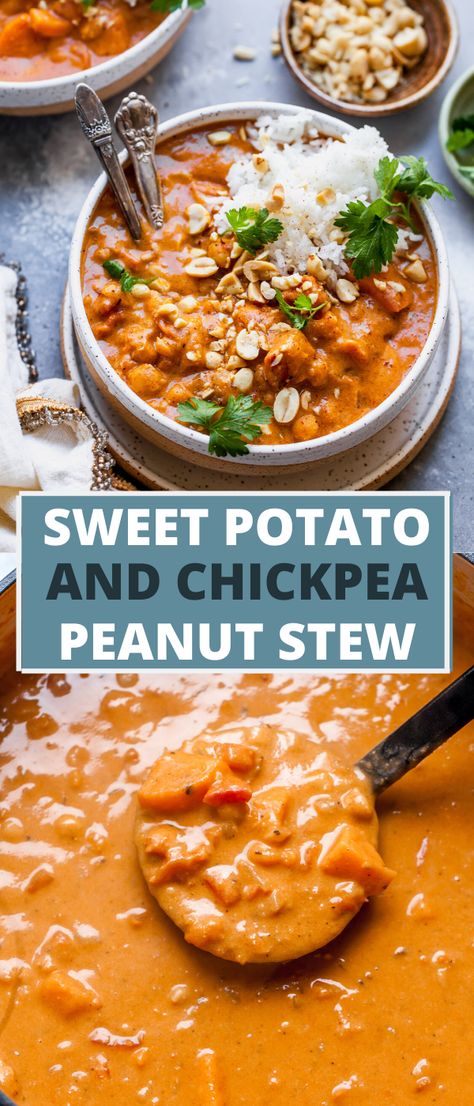 West African Peanut Stew, African Peanut Soup, African Peanut Stew, Lemon Soup, Peanut Stew, Cubed Sweet Potatoes, Vegan Stew, West African Food, Stewed Potatoes