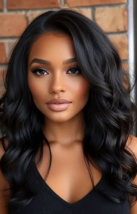 Default beautiful hairstyles for black wavy hair 0 Custom Wigs For Black Women, Black Long Hair Styles, Full Closure Sew In, Curly Weave Hairstyles For Black Women, See In Weave Hairstyles Black Women, Black Women Long Hair, Long Hair Side Part, Long Hairstyles With Layers, Body Wave Hairstyles