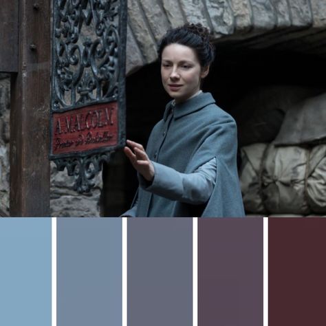 Outlander Color Palette, Outlander Book Aesthetic, Outlander Set Design, Outlander Laoghaire, Cinema Colours, Outlander Season 7 Photos, Outlander Casting, Claire Fraser, Outlander Starz