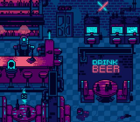 Pixel Gaming Aesthetic, Pixel Game Aesthetic, Cyberpunk Moodboard, Pixel Cyberpunk, Cyberpunk Bar, 8 Bit Cyberpunk, Futuristic Pixel Art, Cyberpunk Aesthetic Pixel Art, 8 Bit Space