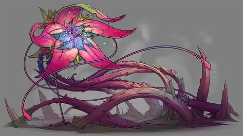 Plant Concept Art, Plant Monster, Alien Plants, Concept Art Gallery, Forest Creatures, Monster Concept Art, Fantasy Creatures Art, Fantasy Monster, Mythical Creatures Art