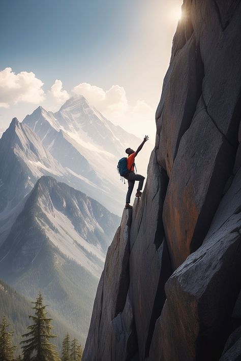 Check out this inspiring image of a faceless black man climbing up a mountain! 🧗‍♂️ It's a powerful representation of determination and overcoming challenges. Don't miss out on this motivational pin! 🔥 #Climbing #Inspiration #BlackMan #Mountain #Determination #OvercomingChallenges #Motivation #Adventure Climbing Mountain Illustration, Climbing Reference, Devotional Prompts, Man Climbing Mountain, Man On Mountain, Jesus Photos, Climb Mountain, Linkin Park Logo, Team Culture